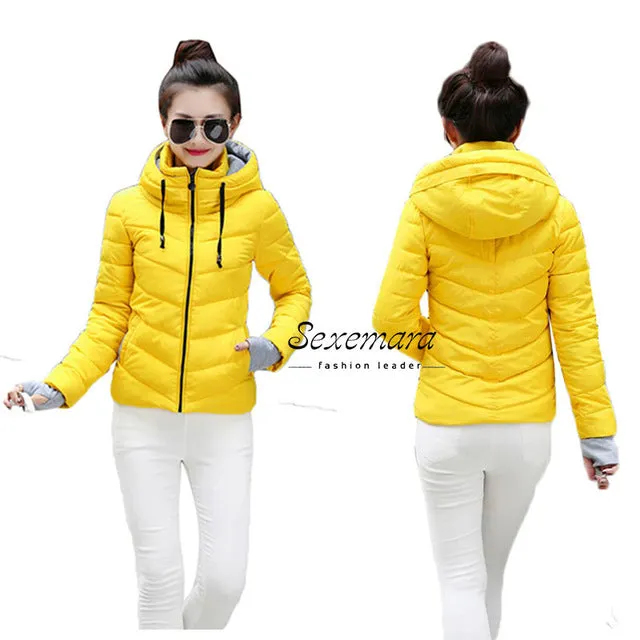 2017 Women Basic Down Top Jacket Plus Size Female Coat Slim Autumn Winter Parkas Collar Outerwear Long Sleeve Casual Jackets