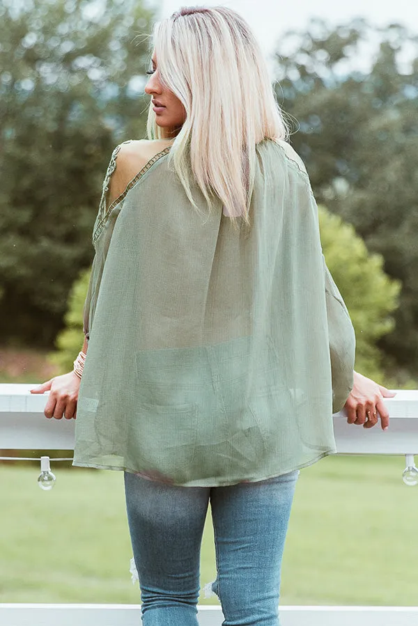 All Day Chic Lace Top in Sage