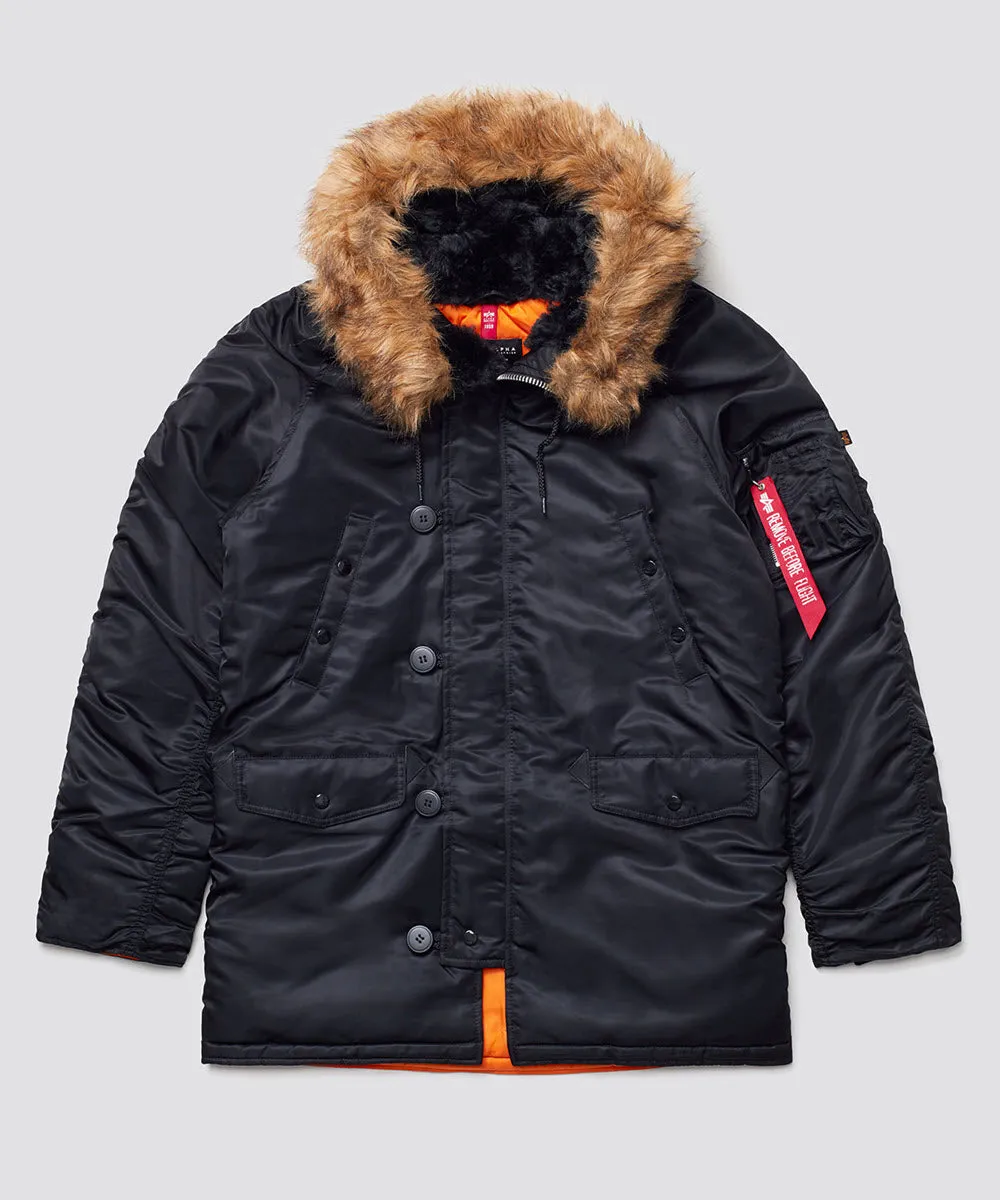 Alpha Industries Men's Slim Fit N-3B Parka - Black