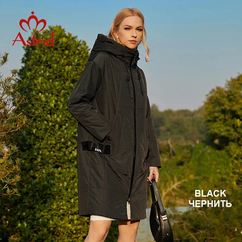 Astrid 2022 Spring Women Parkas Plus Size Long Loose Padded Down Coats Hooded Women's Jacket Fashion Outerwear Quilted AM-7561