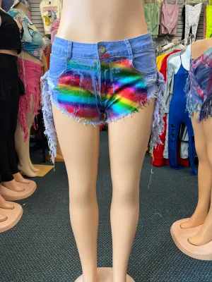 BAD AND BOUJEE RAINBOW SHORTS