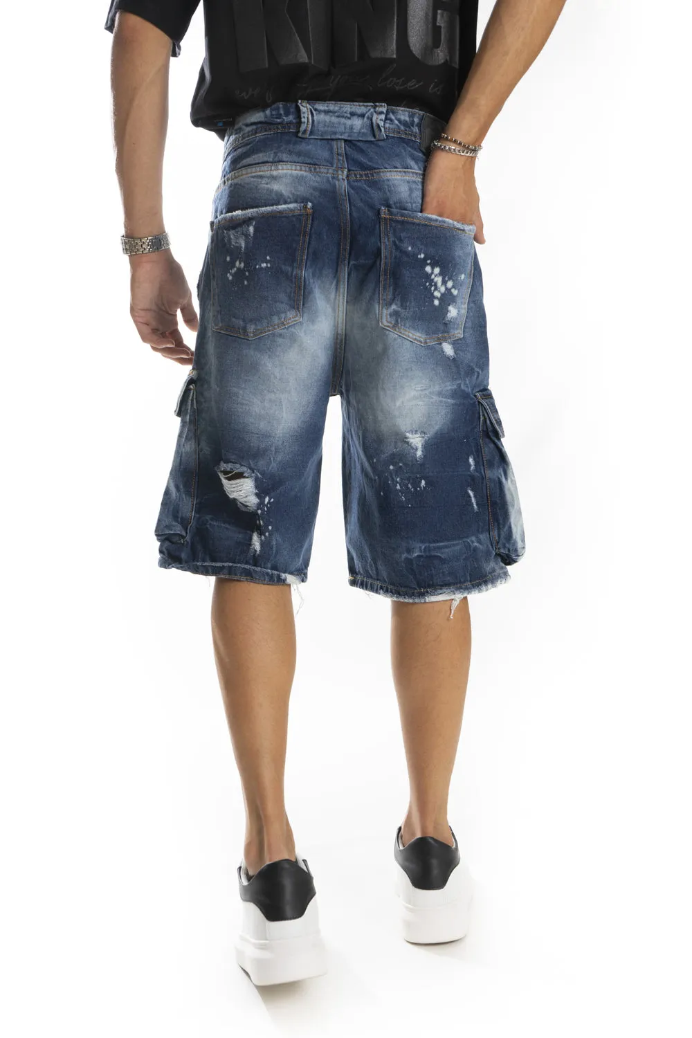 Bermuda Uomo Cargo Jeans Art. Bm123