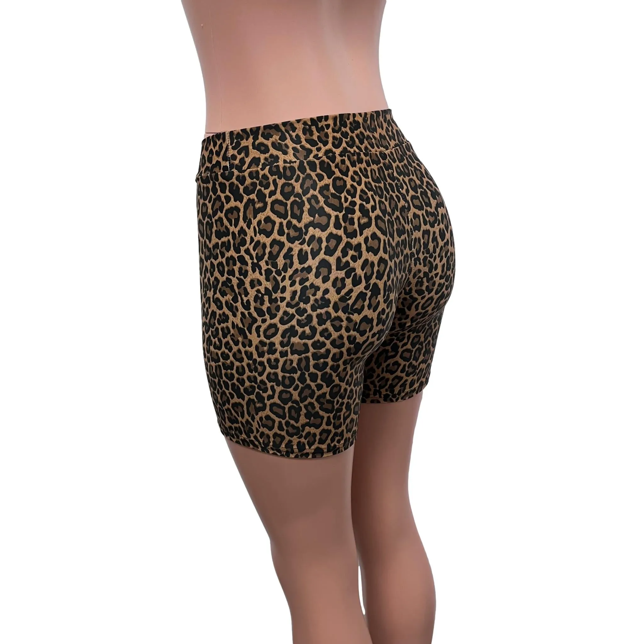 Biker Shorts in New Leopard Spandex | Animal Print - Choose Low, Mid, or High-Waist