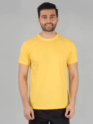 Bright Yellow Solid Slim Fit T-Shirt | JadeBlue