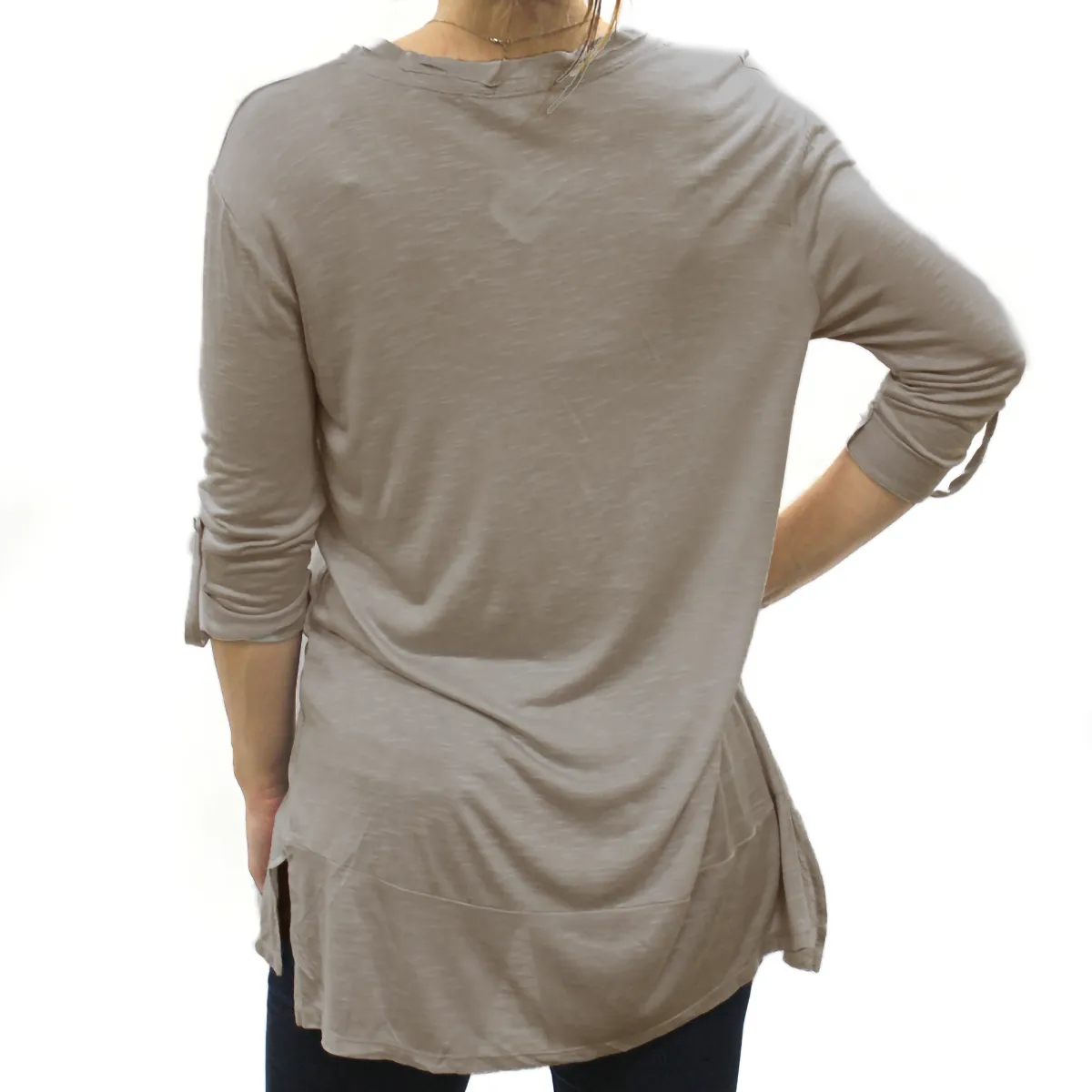 Brooks Long Sleeve Tunic Top - Taupe