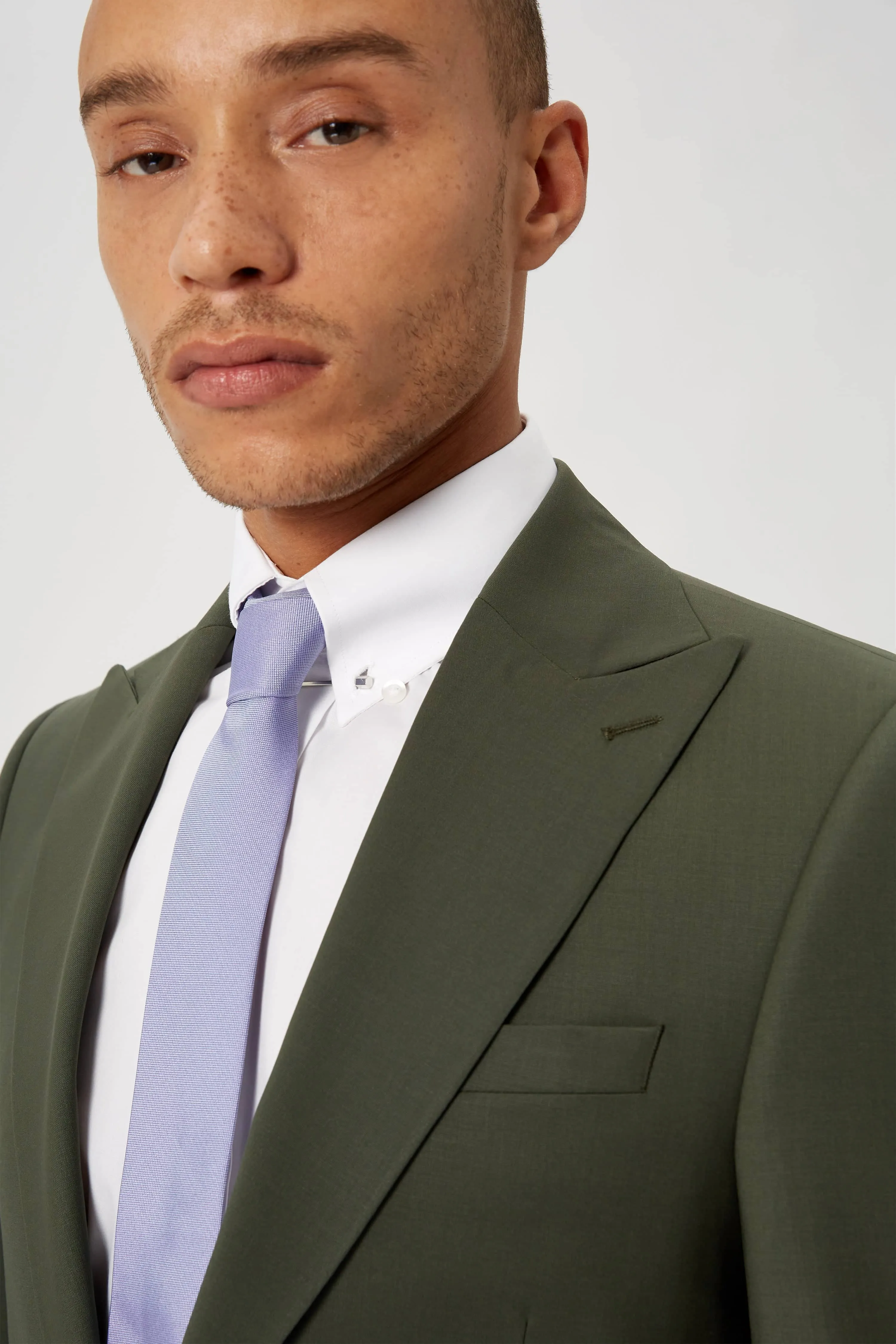 Buscot Slim Fit Green Wool Jacket