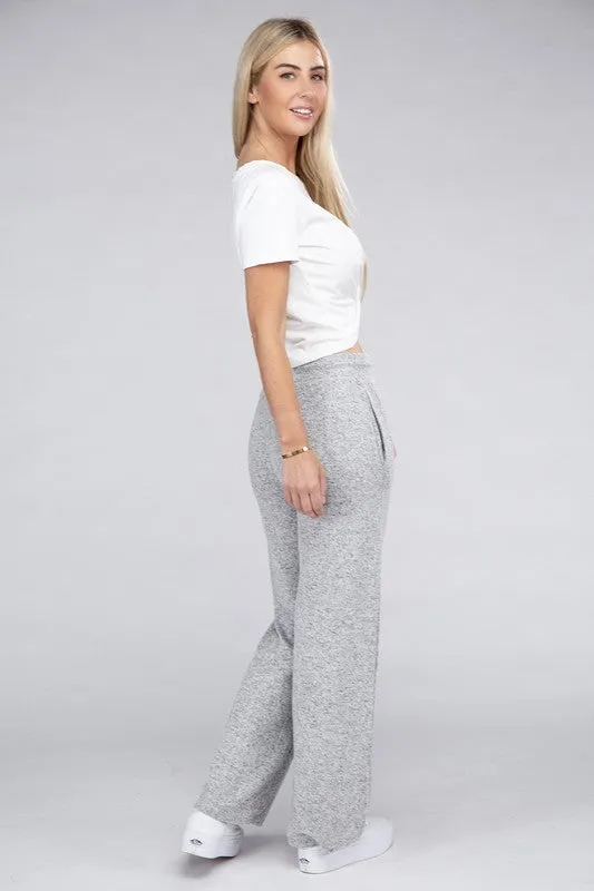 Casual Heather Gray Cozy Terry Lounge Pants