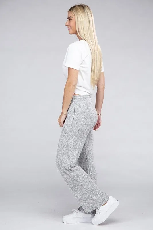 Casual Heather Gray Cozy Terry Lounge Pants