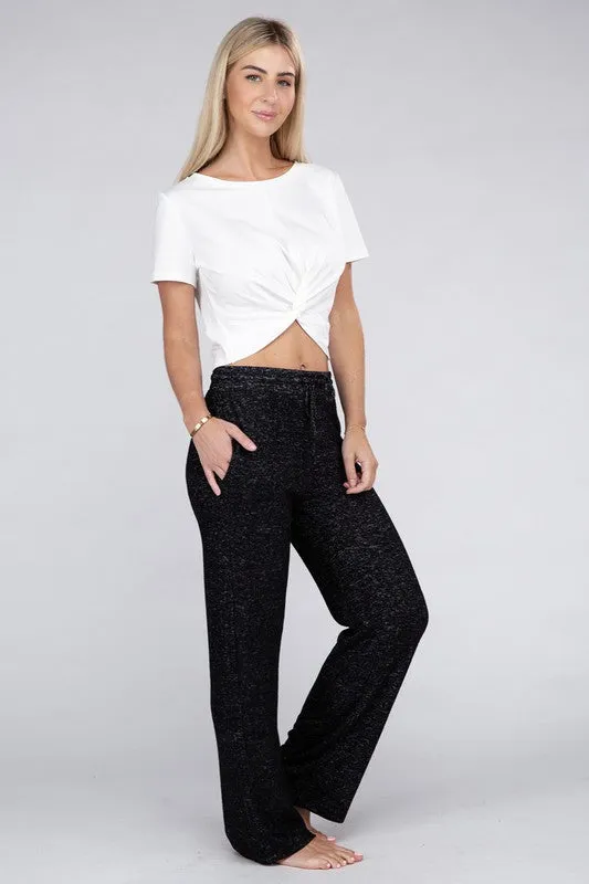 Casual Heather Gray Cozy Terry Lounge Pants