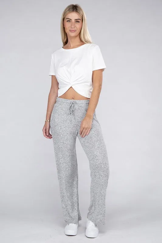 Casual Heather Gray Cozy Terry Lounge Pants