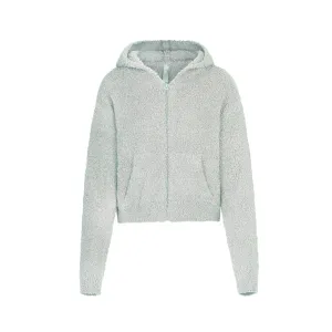 COZY KNIT ZIP UP HOODIE | AQUA