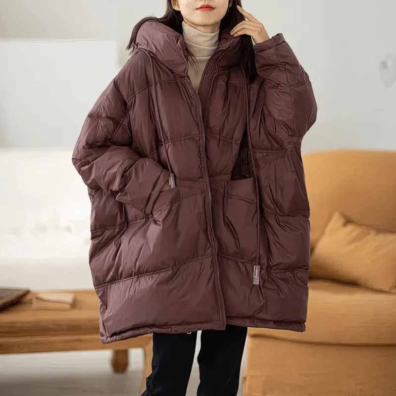 Fashion Casual Women's Oversized Down Jacket with Hood - SF1594