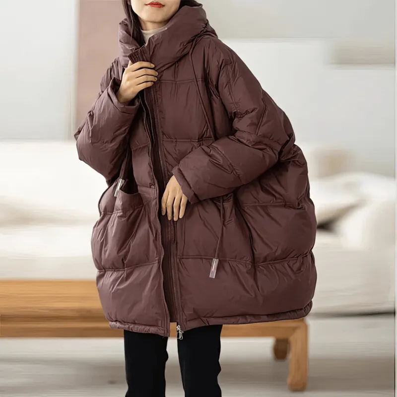 Fashion Casual Women's Oversized Down Jacket with Hood - SF1594