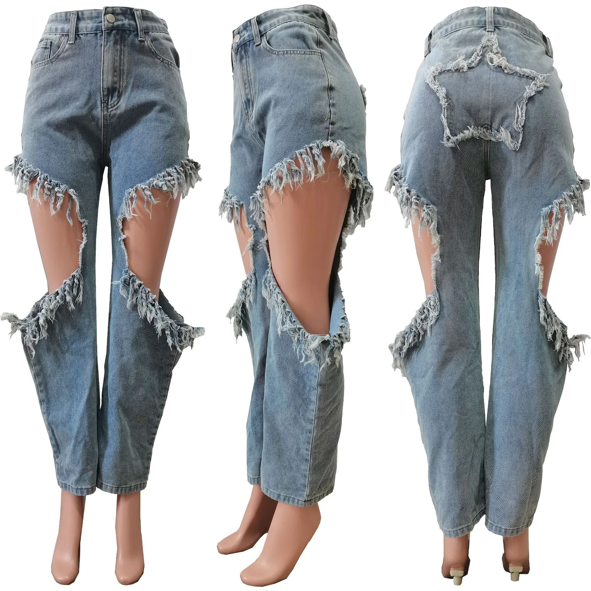 Fashionable and sexy distressed jeans AY2874