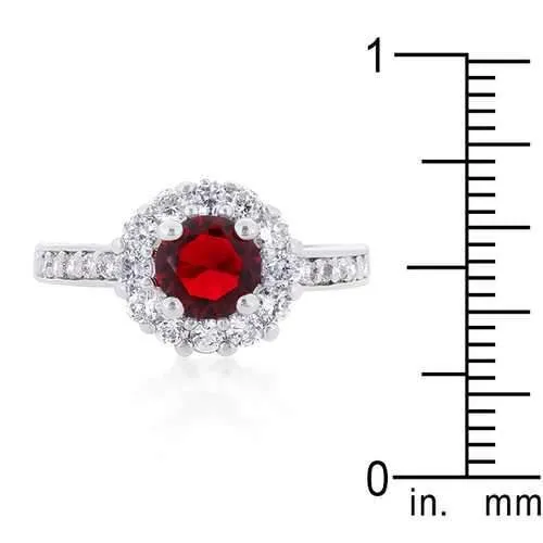 Garnet Halo Engagement Ring