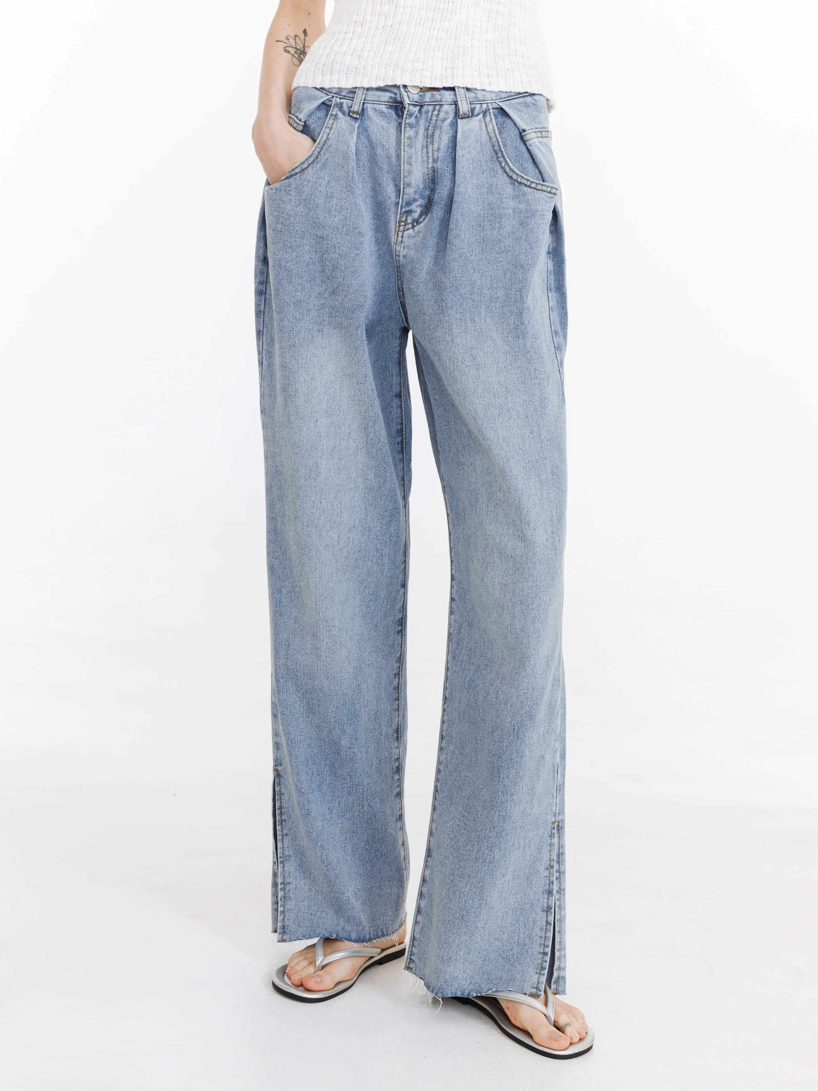 High Waist Loose Straight Leg Jeans