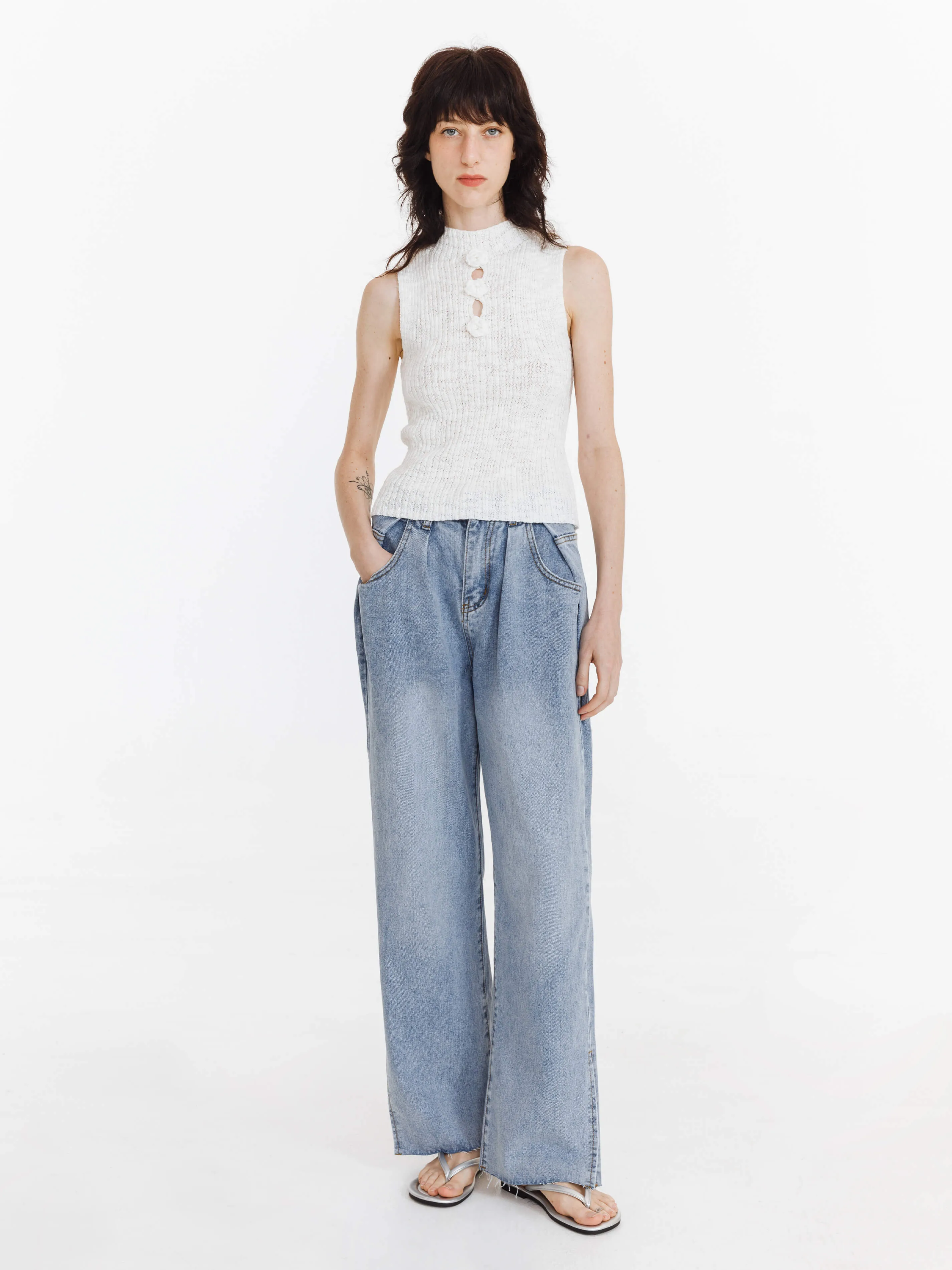 High Waist Loose Straight Leg Jeans