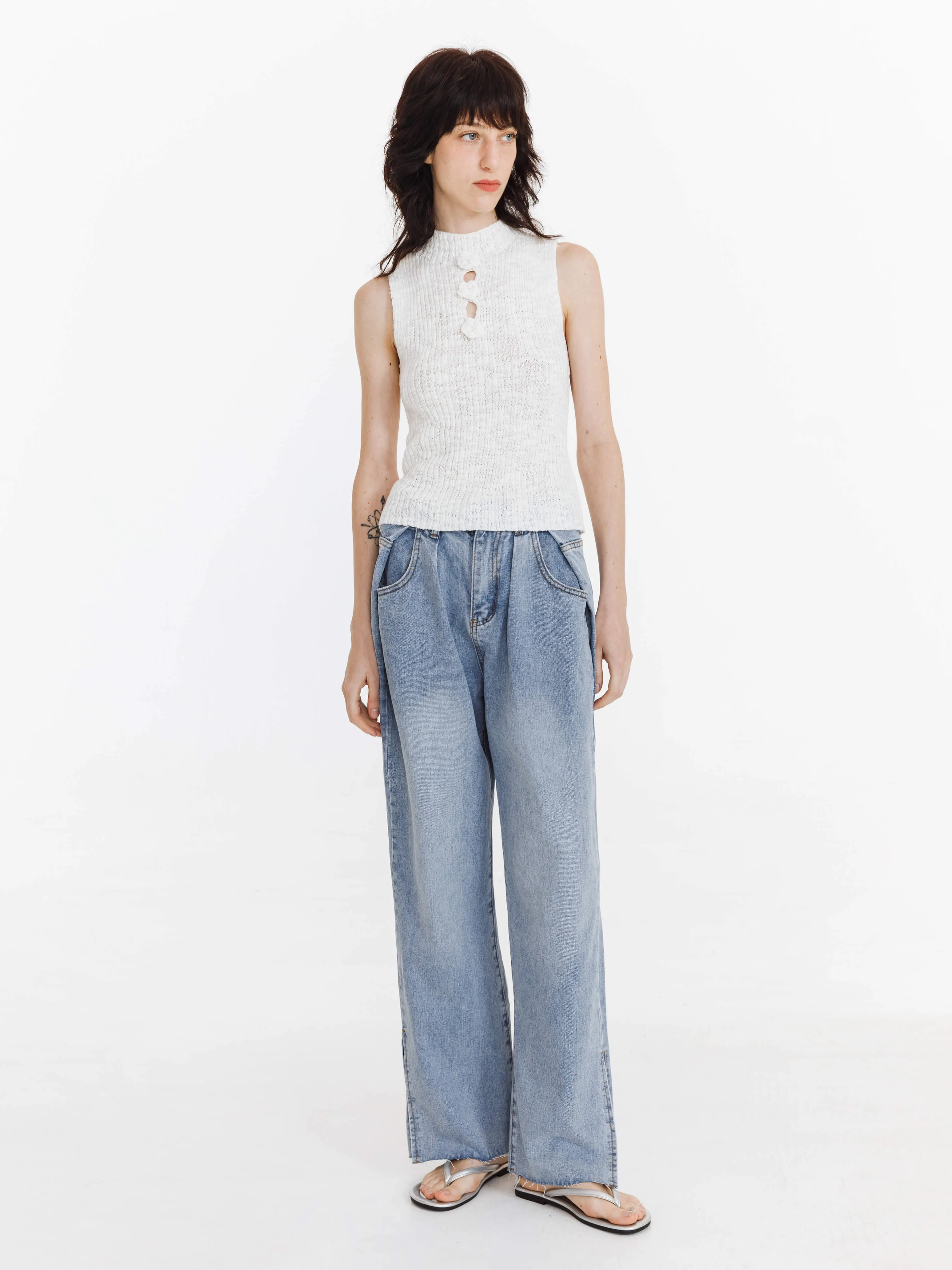 High Waist Loose Straight Leg Jeans