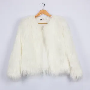 Kids Bridget Faux Fur Jacket - White