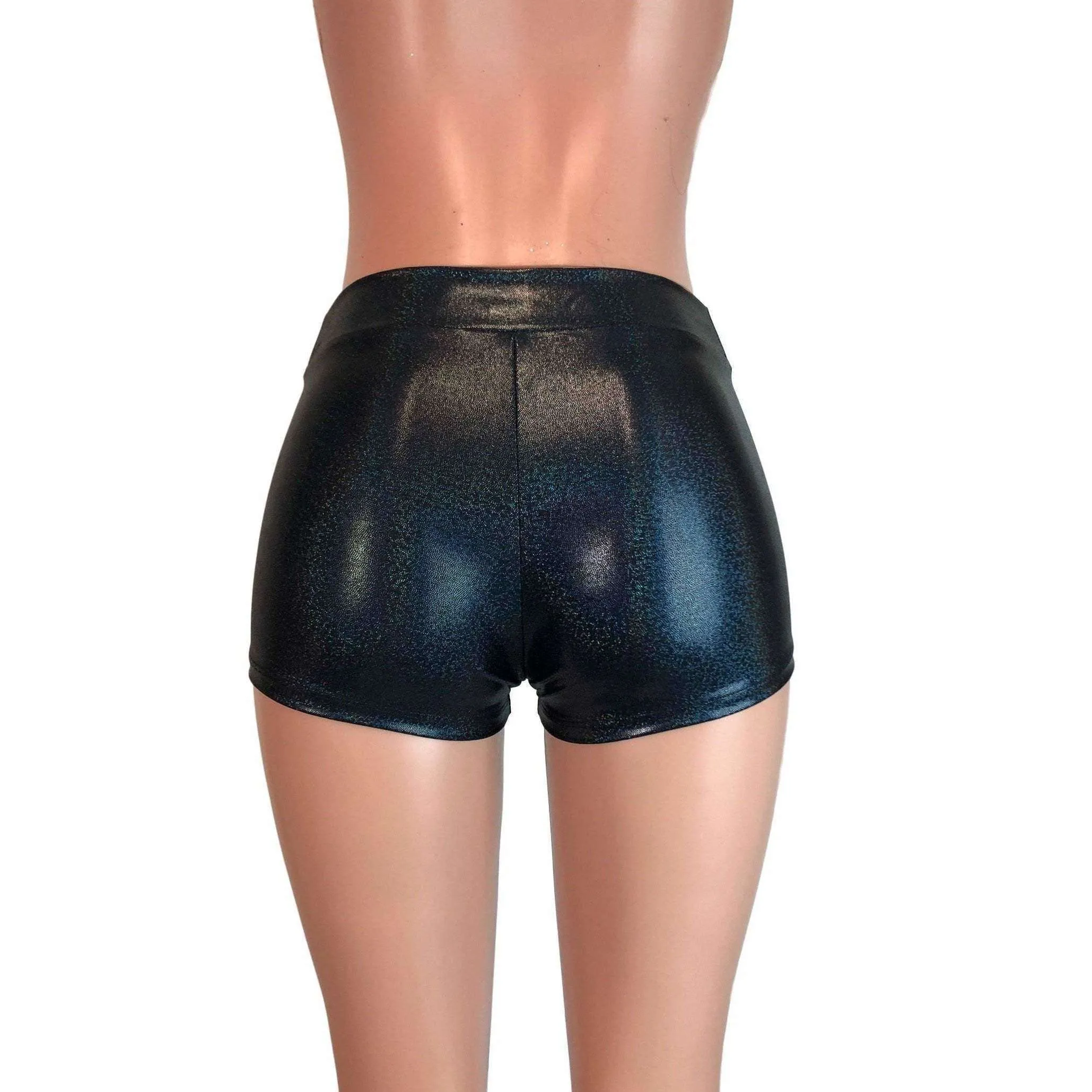 Low Rise Booty Shorts - Black Sparkle