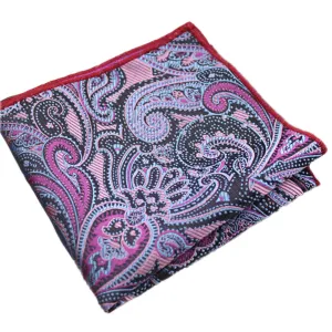 Magenta Purple / Taffy Pink Paisley Pocket Square - [2017 Spring]