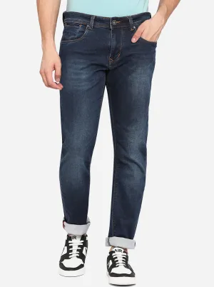 Mid Blue Solid Slim Fit Jeans | JadeBlue