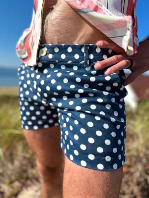 navy polka short