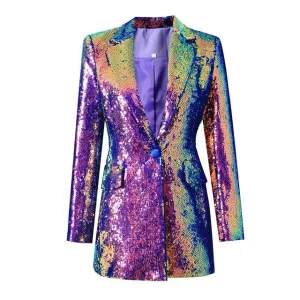 Pre Order:  Gradient Sequined Single Button Blazer