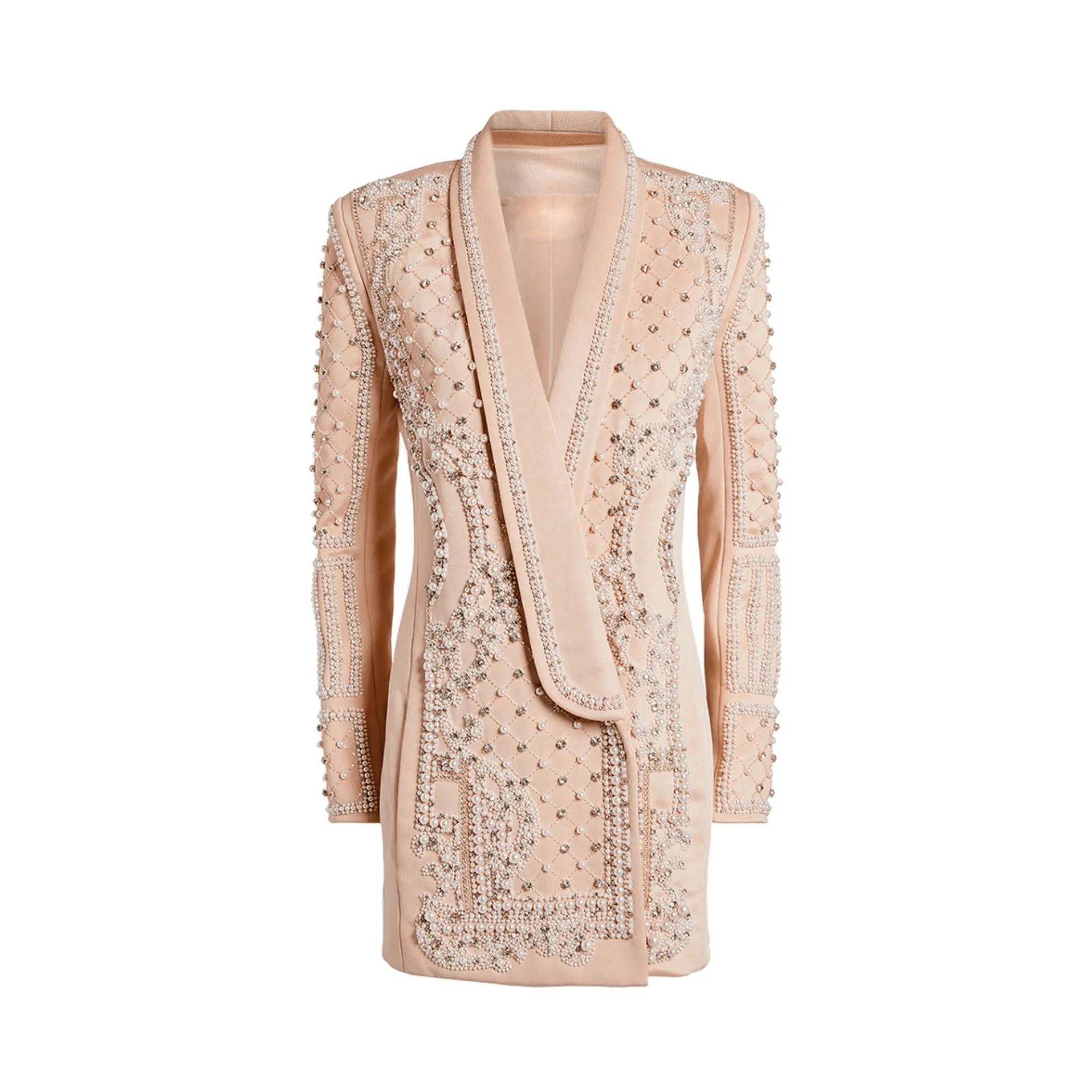 Pre Order:  Intricate Beads Pearls Blazer Dress