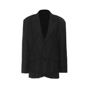 Pre Order:  Woven Rope Curved Solid Blazer