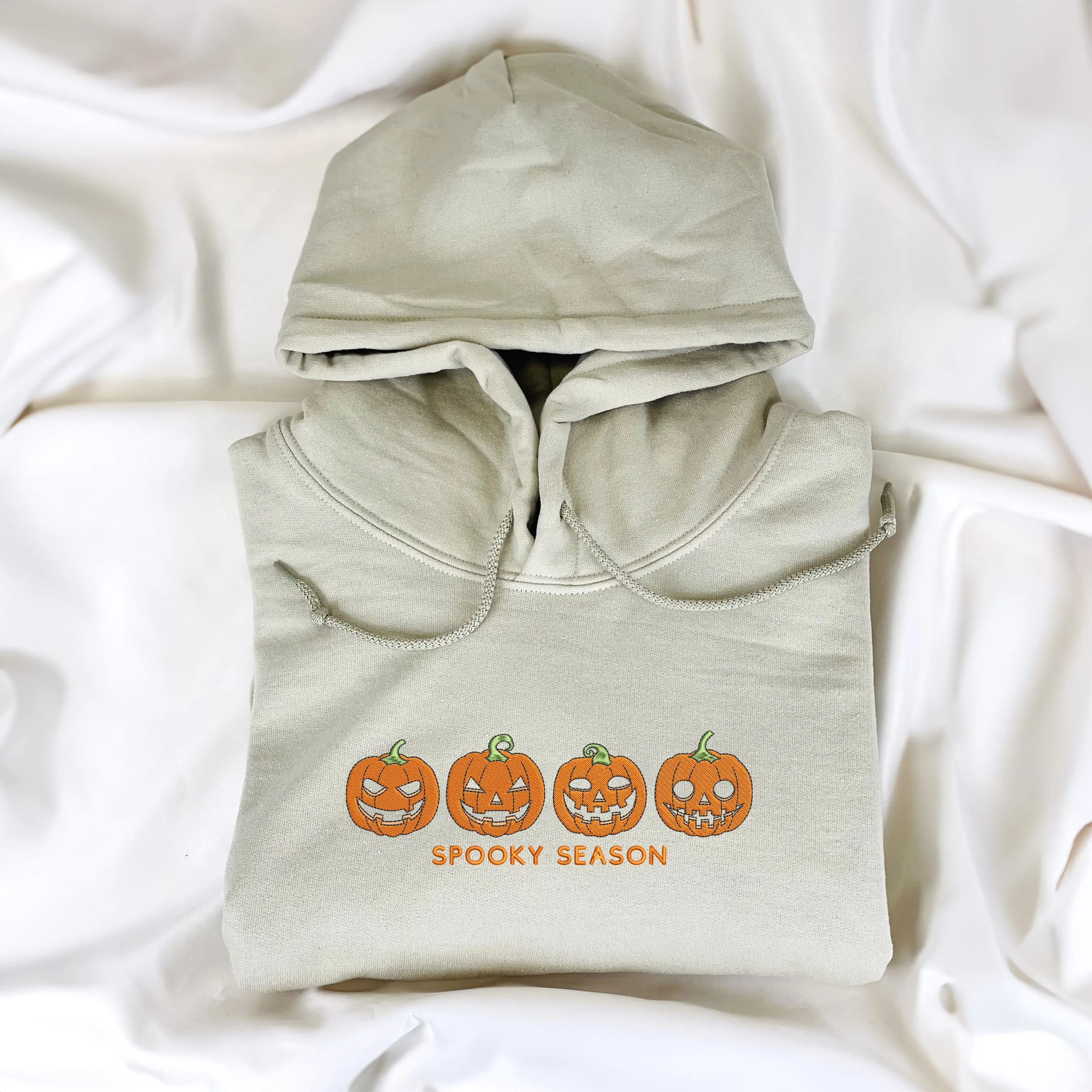 Pumpkin Sweatshirt, Fall Spooky Season Crewneck Embroidered for Halloween