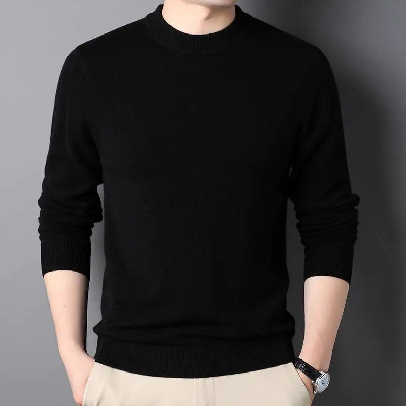 Pure Cashmere Sweater mens High Neck Thickened winter Style