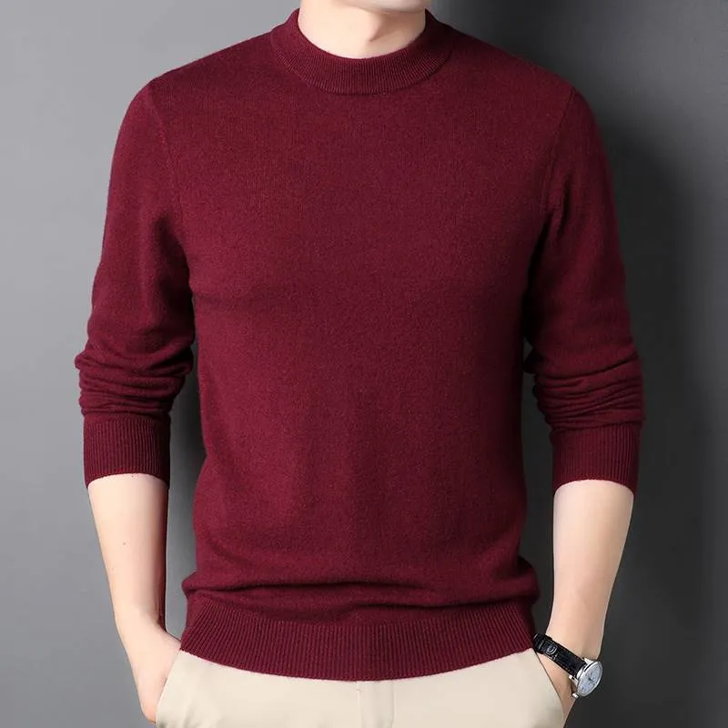 Pure Cashmere Sweater mens High Neck Thickened winter Style