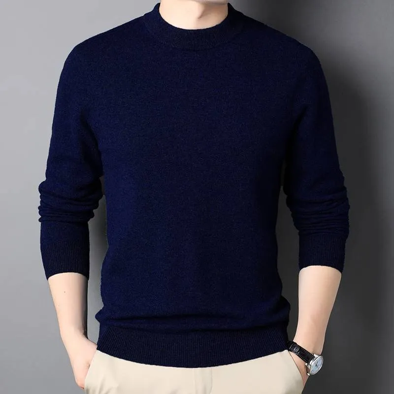 Pure Cashmere Sweater mens High Neck Thickened winter Style