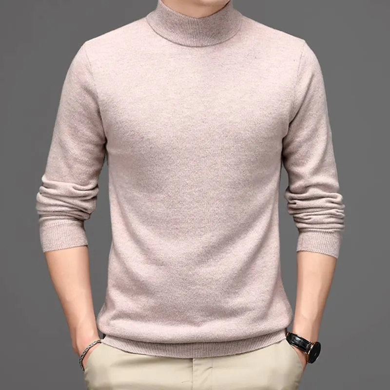 Pure Cashmere Sweater mens High Neck Thickened winter Style