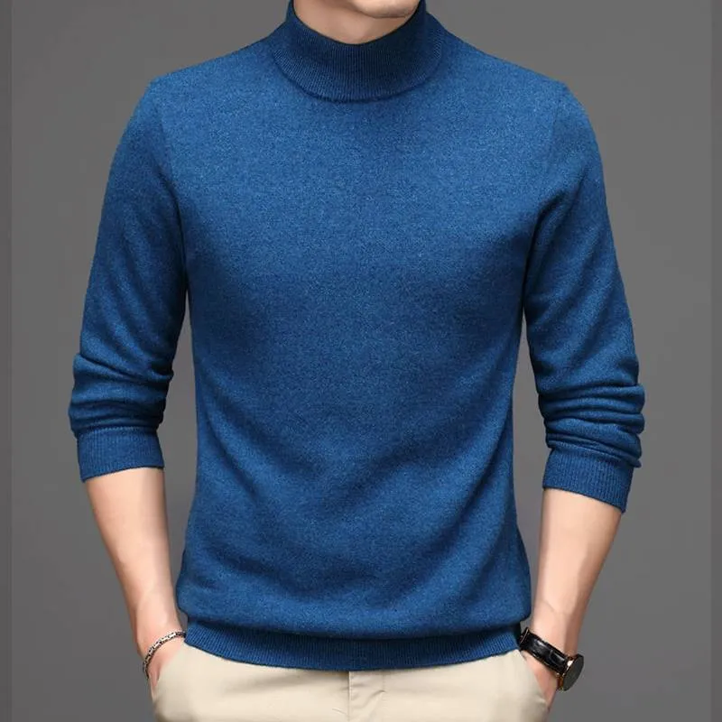 Pure Cashmere Sweater mens High Neck Thickened winter Style