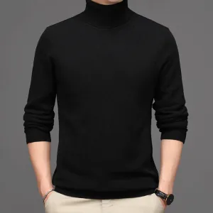 Pure Cashmere Sweater mens High Neck Thickened winter Style