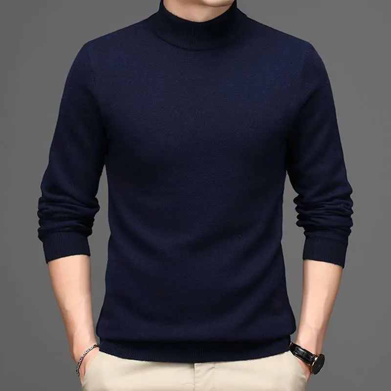 Pure Cashmere Sweater mens High Neck Thickened winter Style