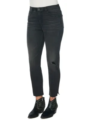 "Ab" Solution Womens High Rise Distressed Skinny Jeans