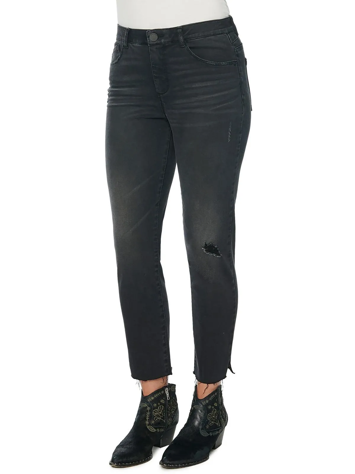 "Ab" Solution Womens High Rise Distressed Skinny Jeans