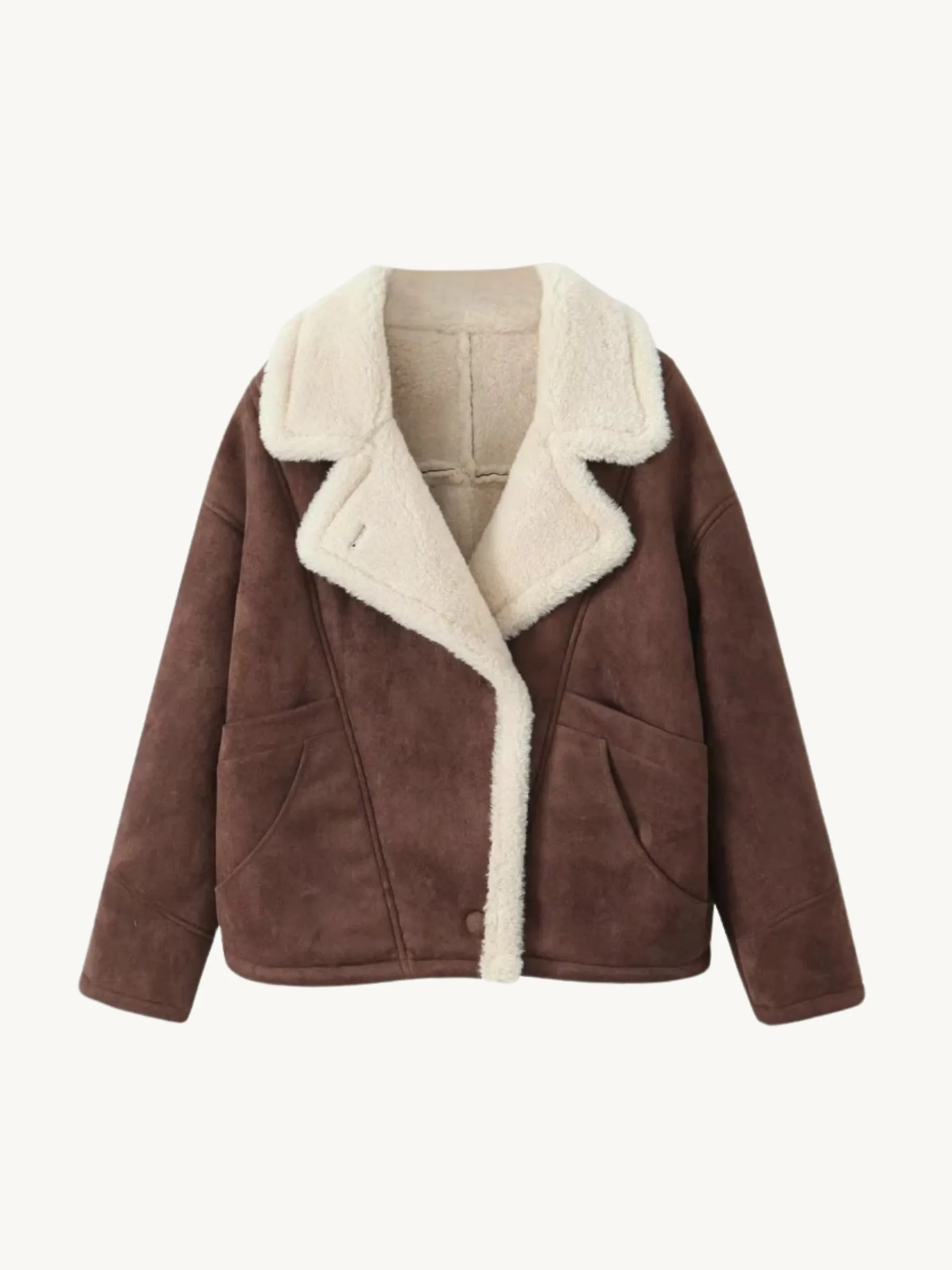 Rachel Faux Suede Shearling Coat