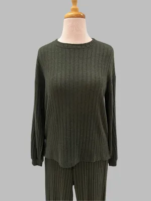 Ribbed Cozy Top Olive