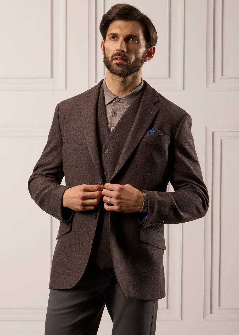 Surrey Tweed Lined Blazer In Bramble - Regular Fit