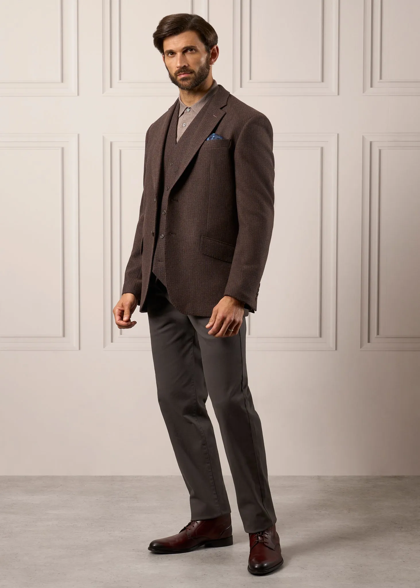 Surrey Tweed Lined Blazer In Bramble - Regular Fit