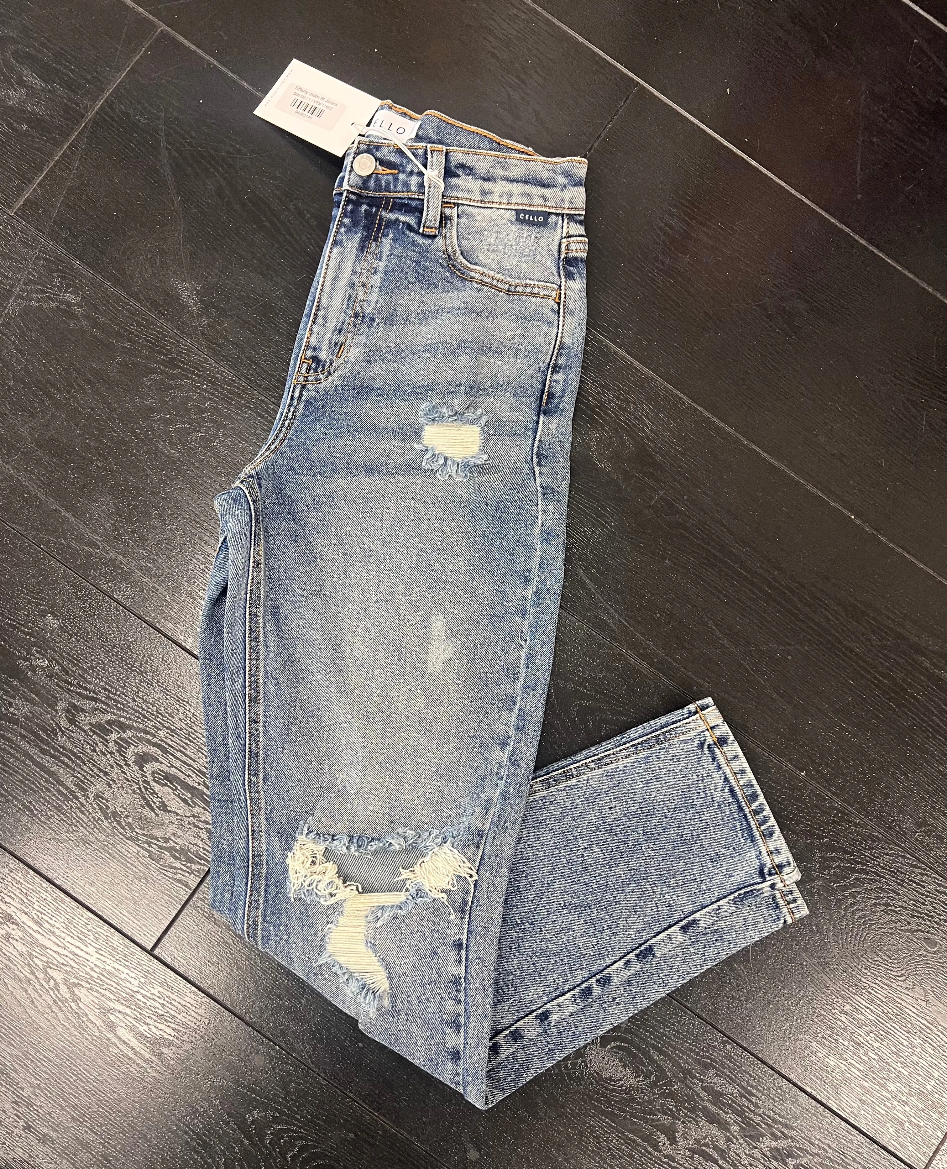 Tiffany mom fit acid wash Jeans