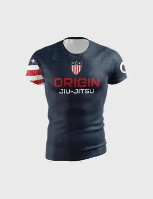 USA FLAG SS COMPRESSION FIT RASHGUARD