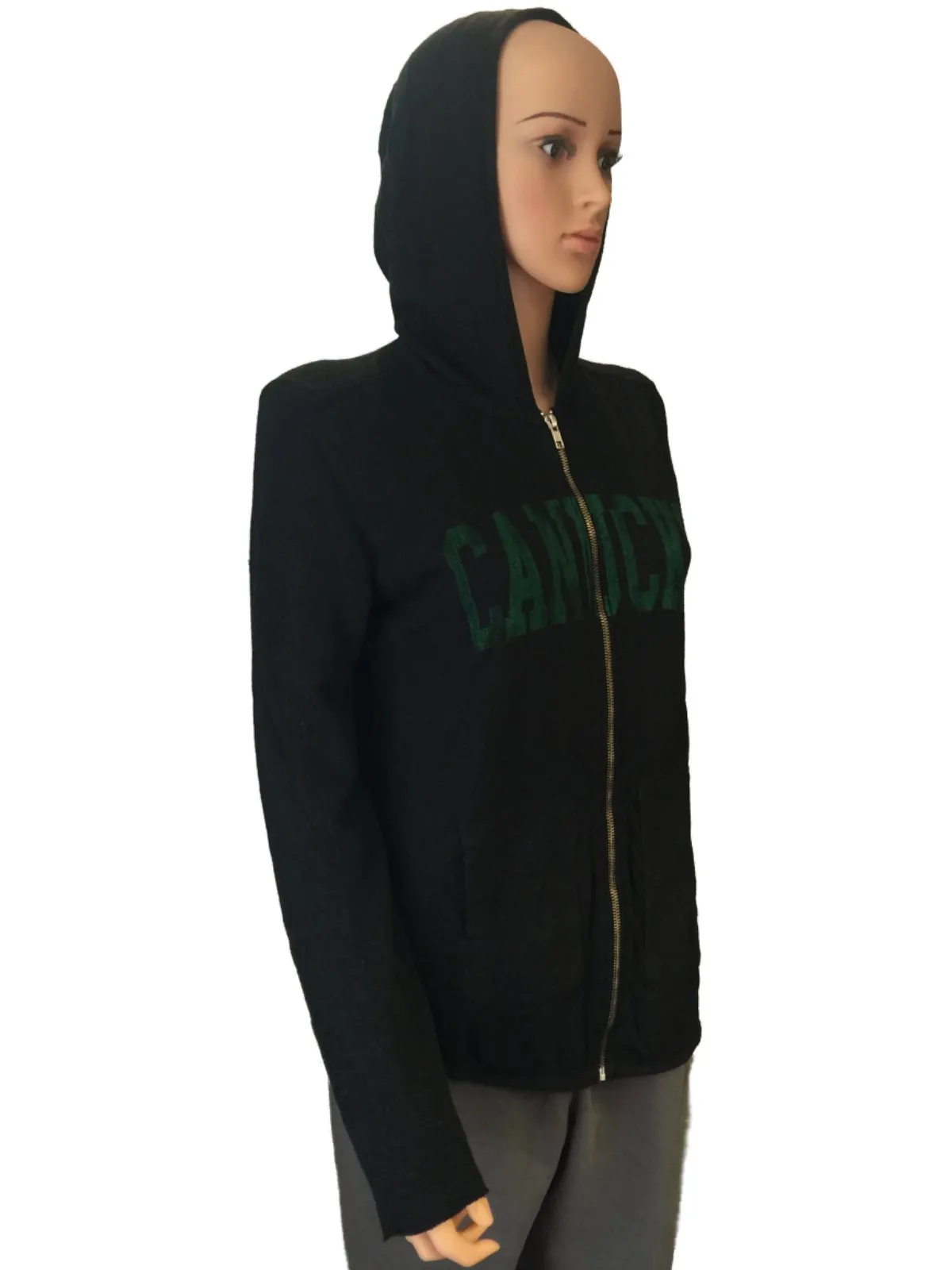 Vancouver Canucks Retro Brand Women Black Quad Blend Zip Up Hoodie Jacket