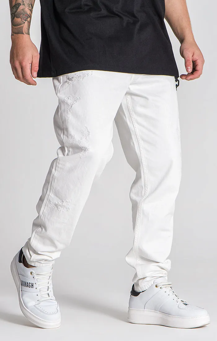 White IDGAF Jeans