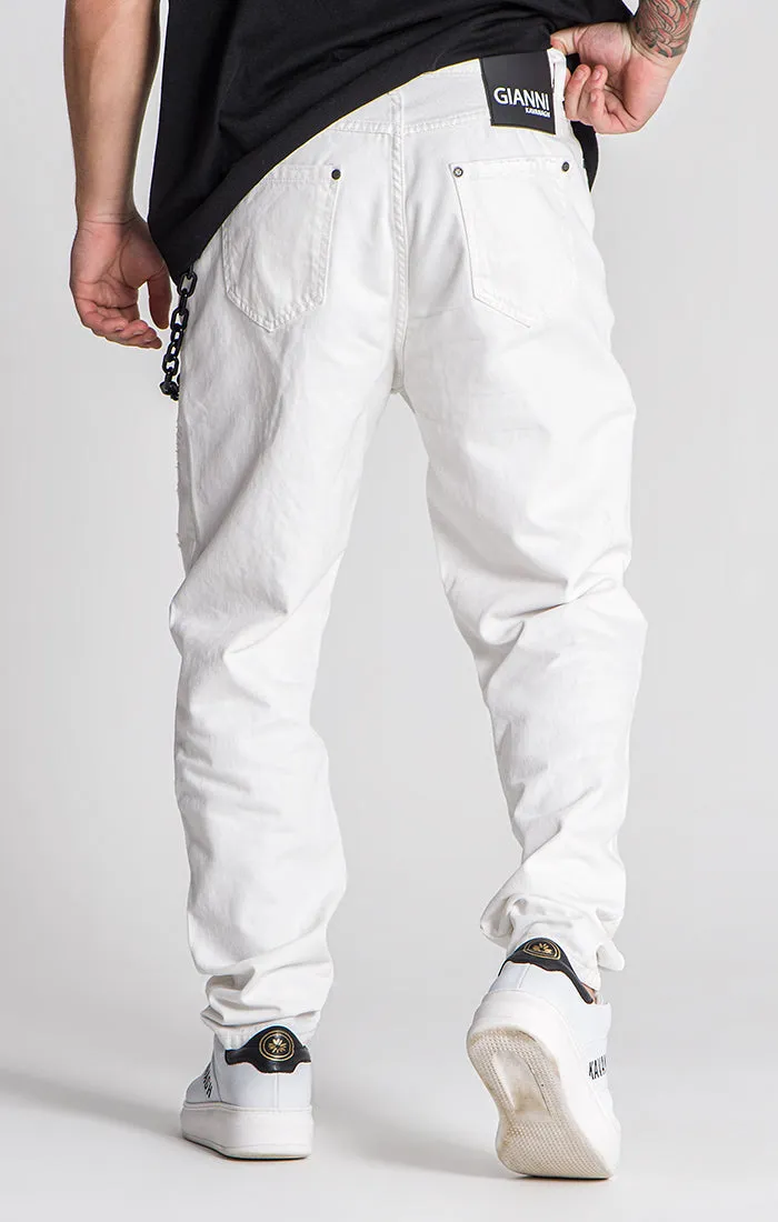 White IDGAF Jeans