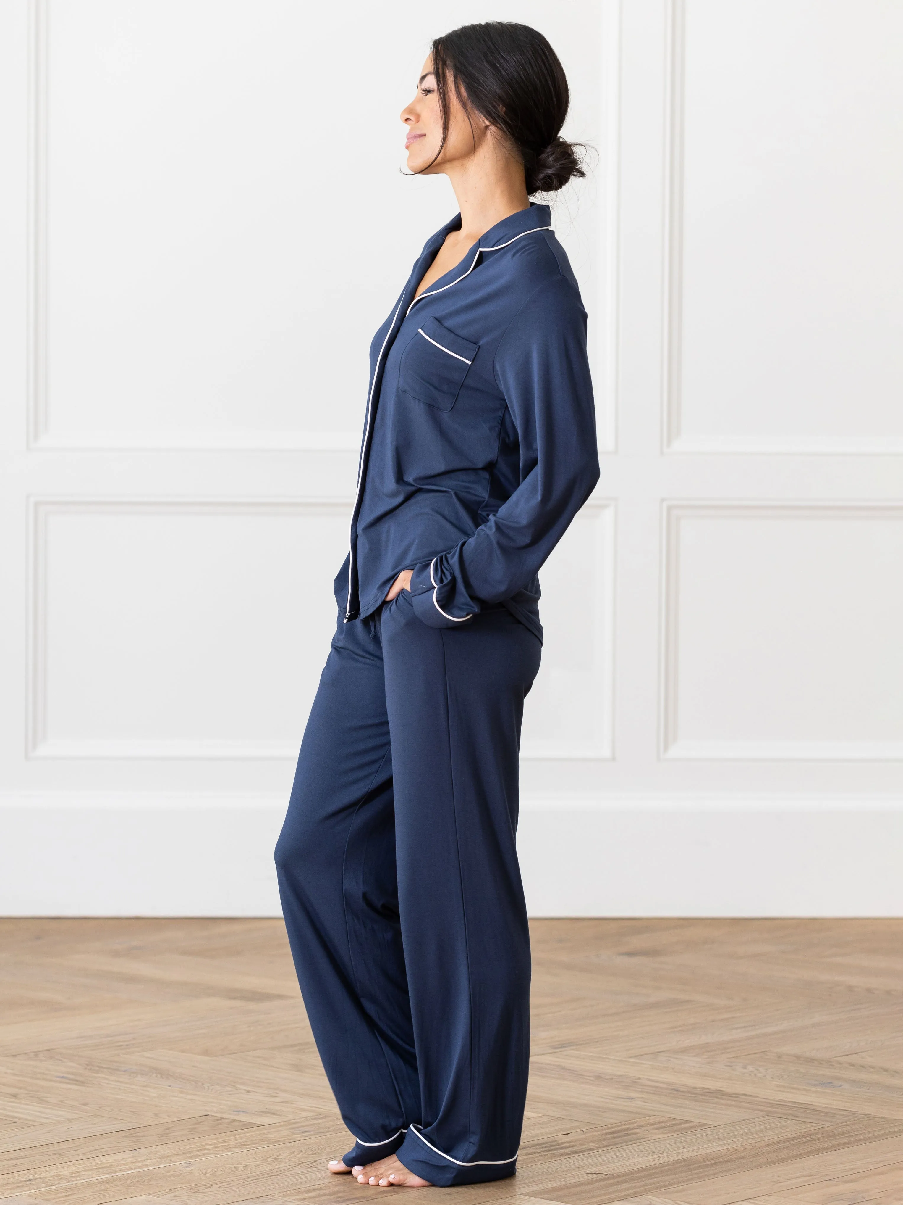 Women's Bamboo Stretch-Knit Long Sleeve Pajama Set TALL